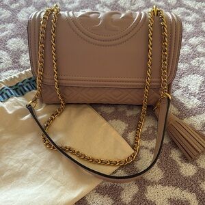 Tory Burch Small Fleming Convertible Bag – Blush Nude